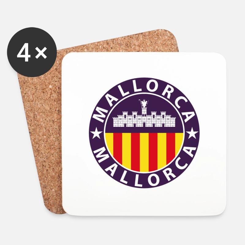 Mallorca - Untersetzer (4er-Set) - Weiß
