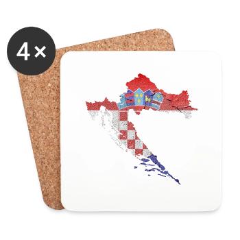 Croatie Croate Hrvatska Croatie Croates Croates Croates - Dessous de verre (lot de 4) - blanc - Devant