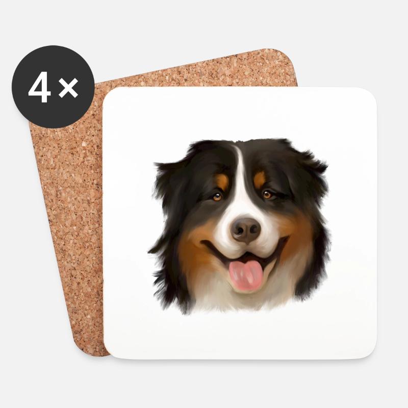 Berner Sennenhund - Untersetzer (4er-Set) - Weiß
