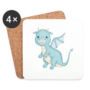 doux dragon - Dessous de verre (lot de 4) - blanc - Devant