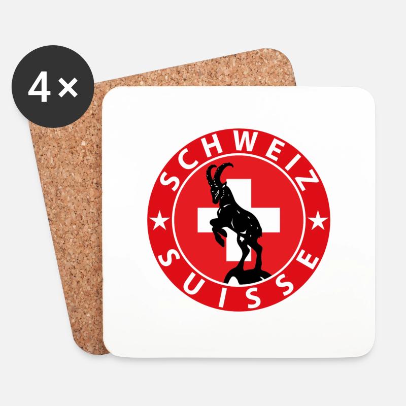 Schweiz - Untersetzer (4er-Set) - Weiß