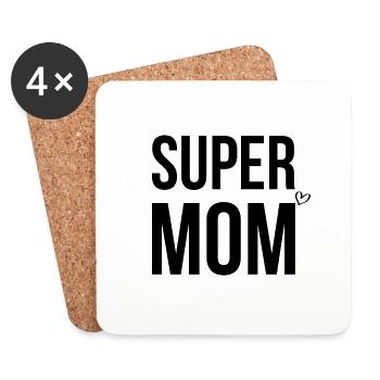 Super Mom - Untersetzer (4er-Set) - Weiß - Vorne