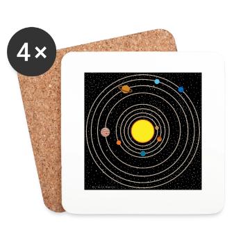 Sonnensystem - Untersetzer (4er-Set) - Weiß - Vorne