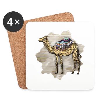 Chameau - Dessous de verre (lot de 4) - blanc - Devant