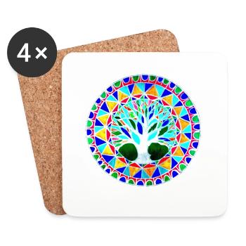 modèle d’arborescence graphique - Dessous de verre (lot de 4) - blanc - Devant