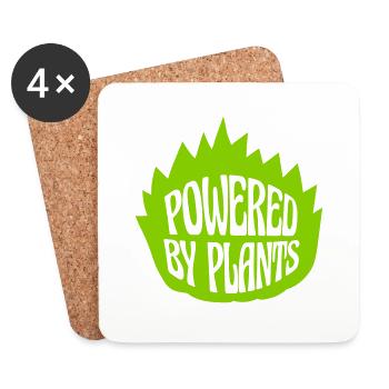 Powered by plants - Coasters (set of 4) - white - Front