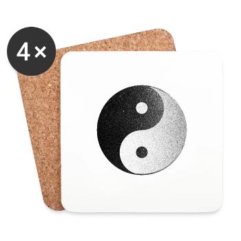 Ying und Yang - Untersetzer (4er-Set) - Weiß - Vorne
