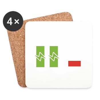 Dad Twins Battery Energy Power - Coasters (set of 4) - white - Front