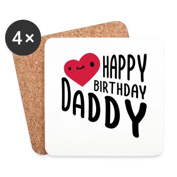 Happy Birthday Daddy - Coasters (set of 4) - white - Front