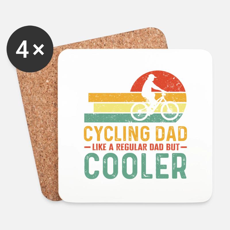 Radfahrer Papa wie ein normaler Vater nur cooler - Untersetzer (4er-Set) - Weiß