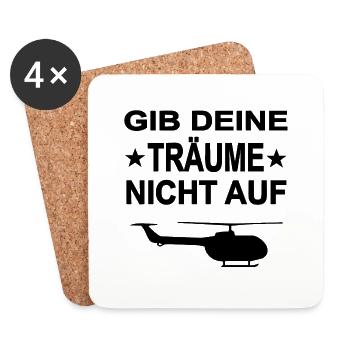 Hubschrauber - Untersetzer (4er-Set) - Weiß - Vorne