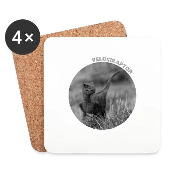 Velociraptor - Untersetzer (4er-Set) - Weiß - Vorne