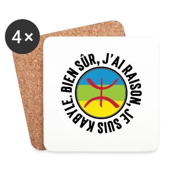 Je suis Kabyle - Dessous de verre (lot de 4) - blanc - Devant