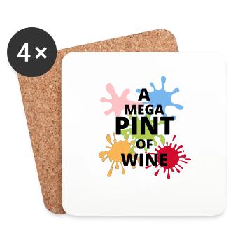 A mega pint of wine - Dessous de verre (lot de 4) - blanc - Devant