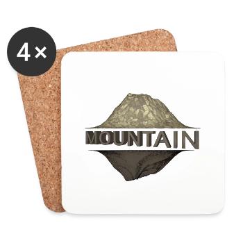 Montagne - Dessous de verre (lot de 4) - blanc - Devant