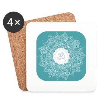om chakra yoga mint mantra mandala - Untersetzer (4er-Set) - Weiß - Vorne