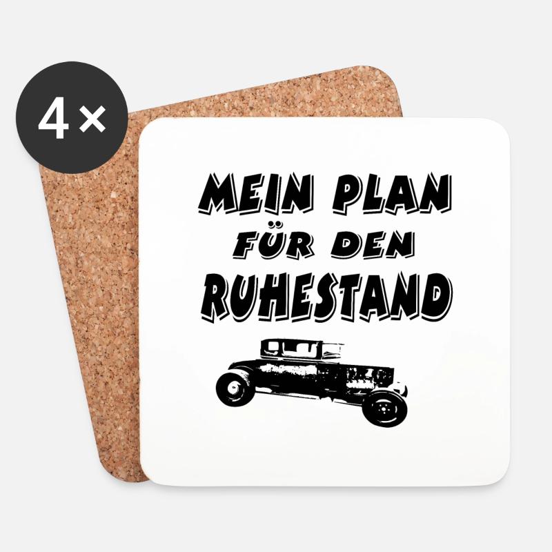 Auto - Untersetzer (4er-Set) - Weiß