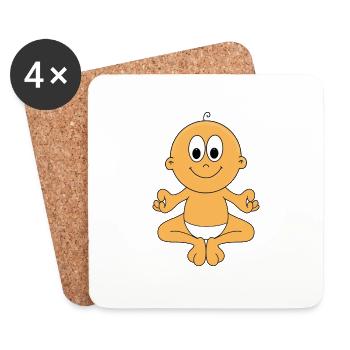 BABY - KIND - YOGA - PILATES - KINDER - BABYS - Untersetzer (4er-Set) - Weiß - Vorne