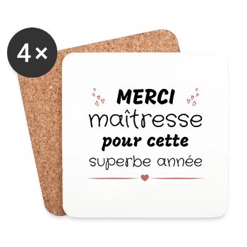 Merci maîtresse pour cette superbe année - Dessous de verre (lot de 4) - blanc - Devant