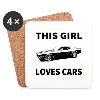Car - Coasters (set of 4) - white - Front