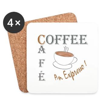 Coffee Café Expresso - Dessous de verre (lot de 4) - blanc - Devant