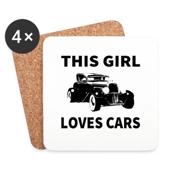 Voiture - Dessous de verre (lot de 4) - blanc - Devant