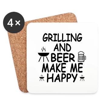 Griller - Dessous de verre (lot de 4) - blanc - Devant