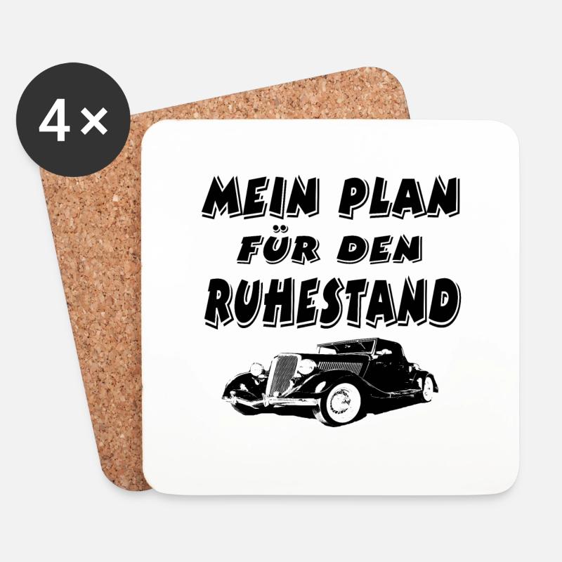 Auto - Untersetzer (4er-Set) - Weiß
