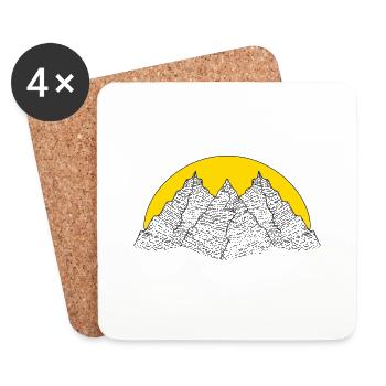 Sun and Mountains - Untersetzer (4er-Set) - Weiß - Vorne