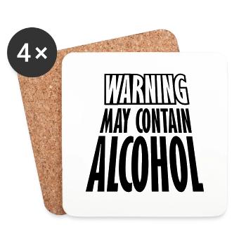 May Contain Alcohol Warning - Untersetzer (4er-Set) - Weiß - Vorne