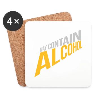 Kann Alkohol enthalten Text - Untersetzer (4er-Set) - Weiß - Vorne