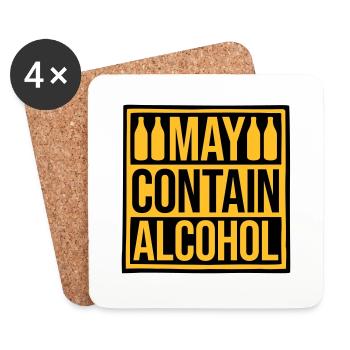 Flag May Contain Alcohol - Coasters (set of 4) - white - Front