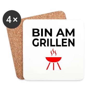 Grillen - Untersetzer (4er-Set) - Weiß - Vorne