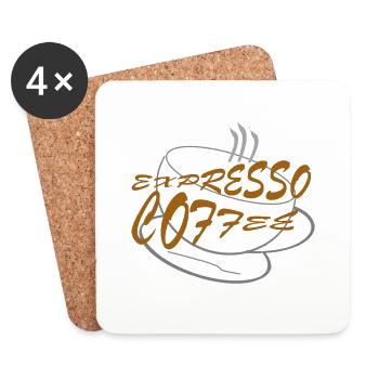 EXPRESSO COFFEE - Dessous de verre (lot de 4) - blanc - Devant
