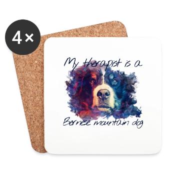 Bernese Mountain Dog - Coasters (set of 4) - white - Front