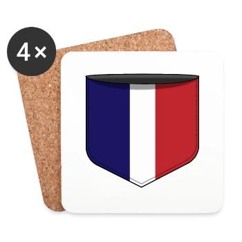 Frankreich Pocket - Untersetzer (4er-Set) - Weiß - Vorne