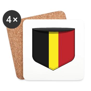 Poche Belgique - Dessous de verre (lot de 4) - blanc - Devant
