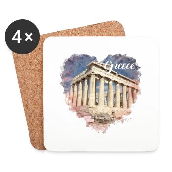Akropolis - Untersetzer (4er-Set) - Weiß - Vorne