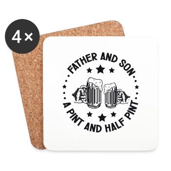 Father and Son A Pint and Half Pint - Untersetzer (4er-Set) - Weiß - Vorne