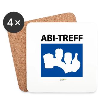 Bier Liga Logo ABI-Treff Jahr Blau 2 - Untersetzer (4er-Set) - Weiß - Vorne