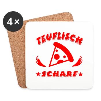 Pizza - Untersetzer (4er-Set) - Weiß - Vorne