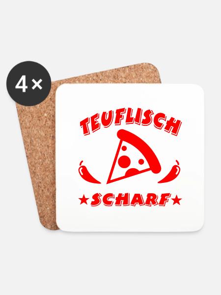 Pizza - Untersetzer (4er-Set) - Weiß