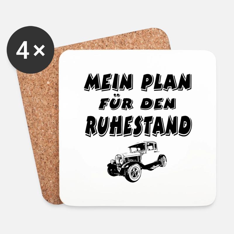 Auto - Untersetzer (4er-Set) - Weiß