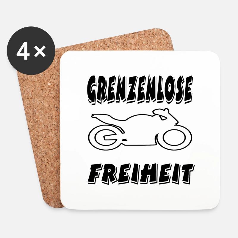 Motorrad - Untersetzer (4er-Set) - Weiß