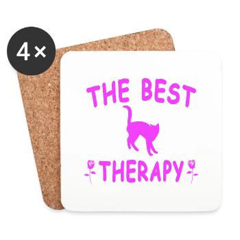 Cat - Coasters (set of 4) - white - Front