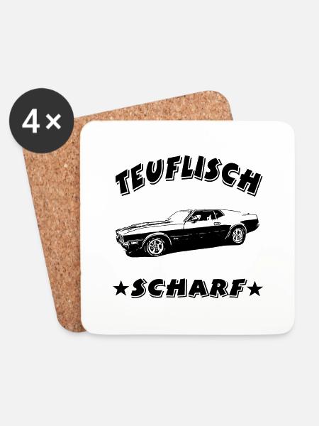 Auto - Untersetzer (4er-Set) - Weiß