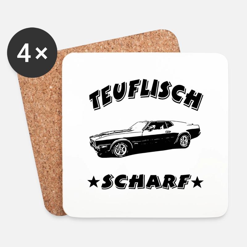 Auto - Untersetzer (4er-Set) - Weiß