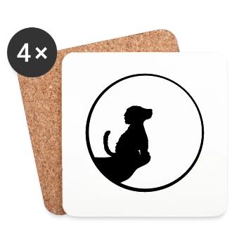 Cliff moon sitting dog - Coasters (set of 4) - white - Front