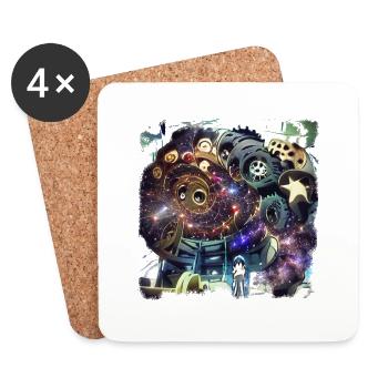 La machine de l’univers - Dessous de verre (lot de 4) - blanc - Devant