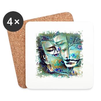 Toujours dormir l’amour - Dessous de verre (lot de 4) - blanc - Devant